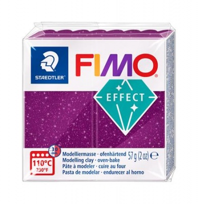 Gyurma, 57 g, égethető, FIMO "Effect", csillámos bíborlila