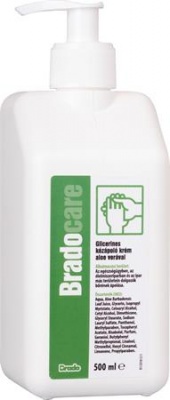 Kézápoló krém, munkavédelmi, glicerines, pumpás, 500 ml, BRADOCARE, aloe vera