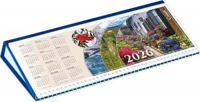 Naptár, asztali, fekvő, CSÍZIÓ, "Öko", kék