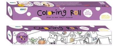 Színező tekercs, öntapadó, 31x355 cm, STICK N, vidám falu