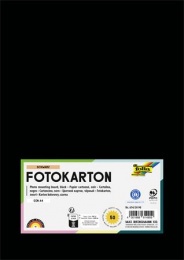 Dekorkarton, A4, 300 g, 50 lap, FOLIA, fekete