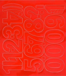 Öntapadós matrica, 5 cm-es, számlap, piros