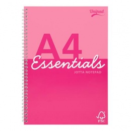 Spirálfüzet, A4, vonalas, 80 lap, PUKKA PAD "Unipad Essentials Jotta", vegyes