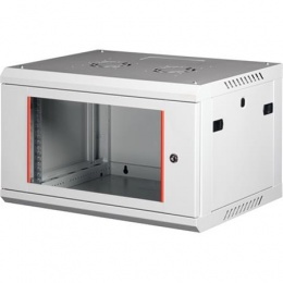Rack szekrény, fali, 19", 6U, lapraszerelt, LANDE "PROlineB", szürke